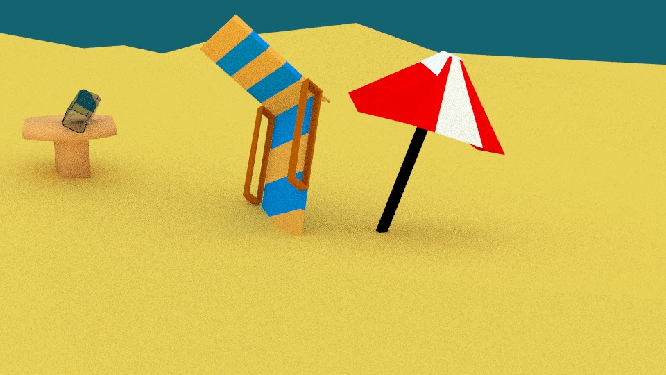 Beach Day Low-Poly preview image 1